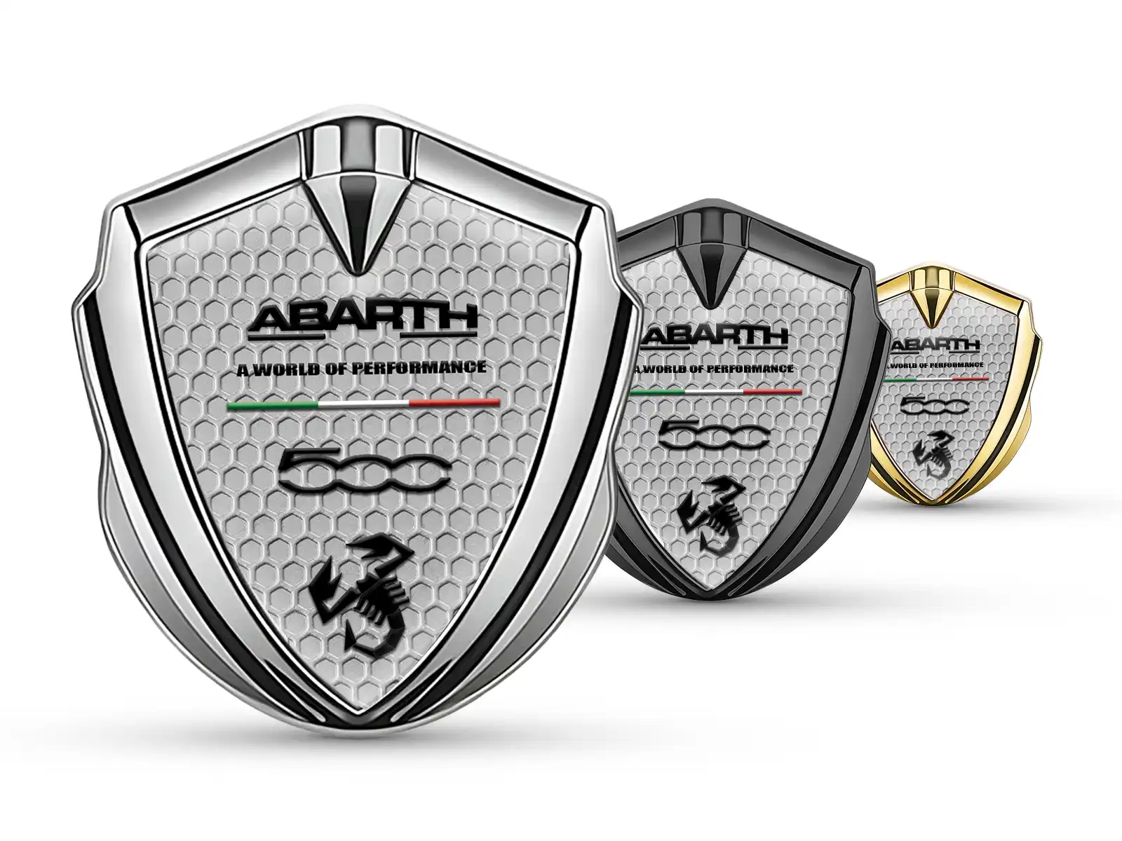Fiat Abarth Metallico Cupolato Emblema Stile Pro Base Inox